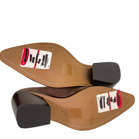 Rag and Bone Brown Suede Leather Pointed Block Heel Chelsea Ankle Boots 40 New - Picture 4 of 12